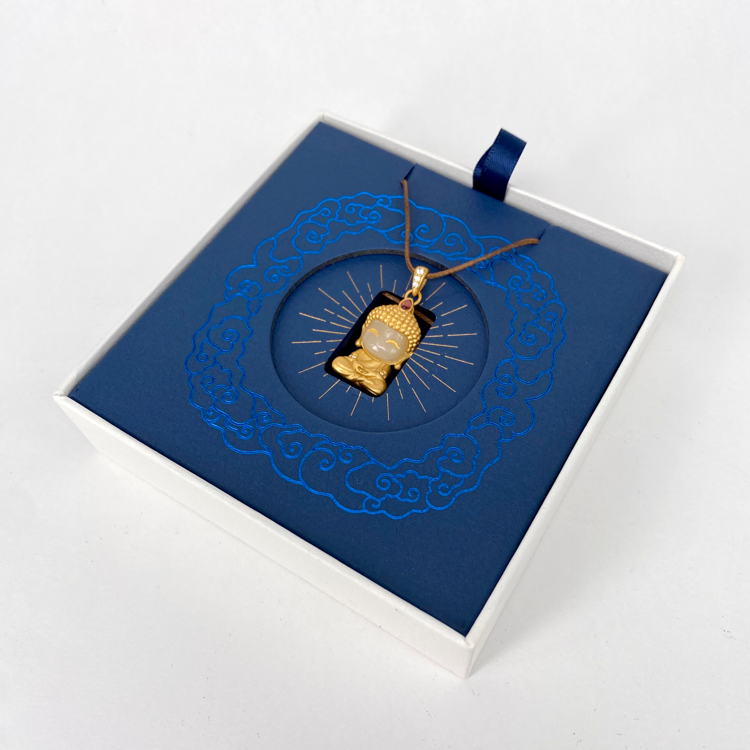 銅鑲玉掛墜｜開心玉佛